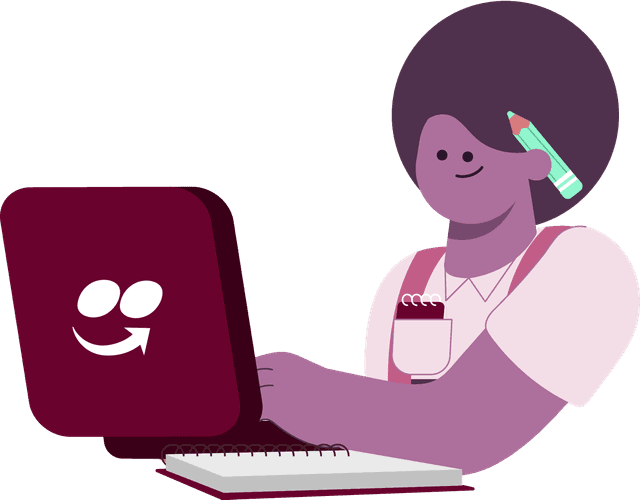 mulher em frente a um computador